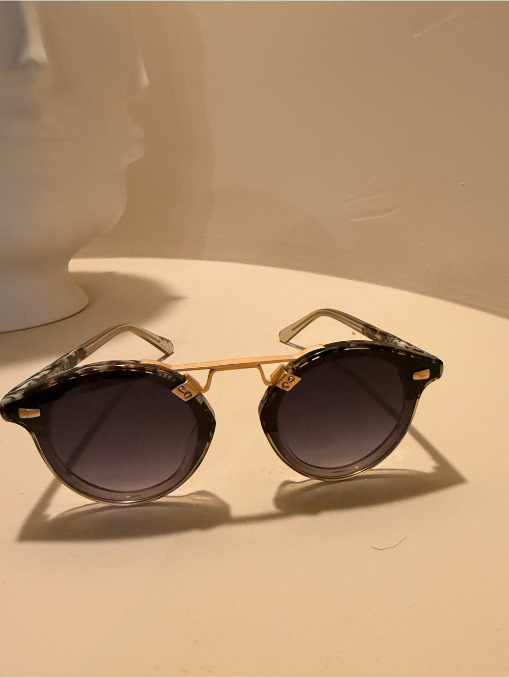 KREWE St. Louis Sunglasses with Marble Frame - Black with original case